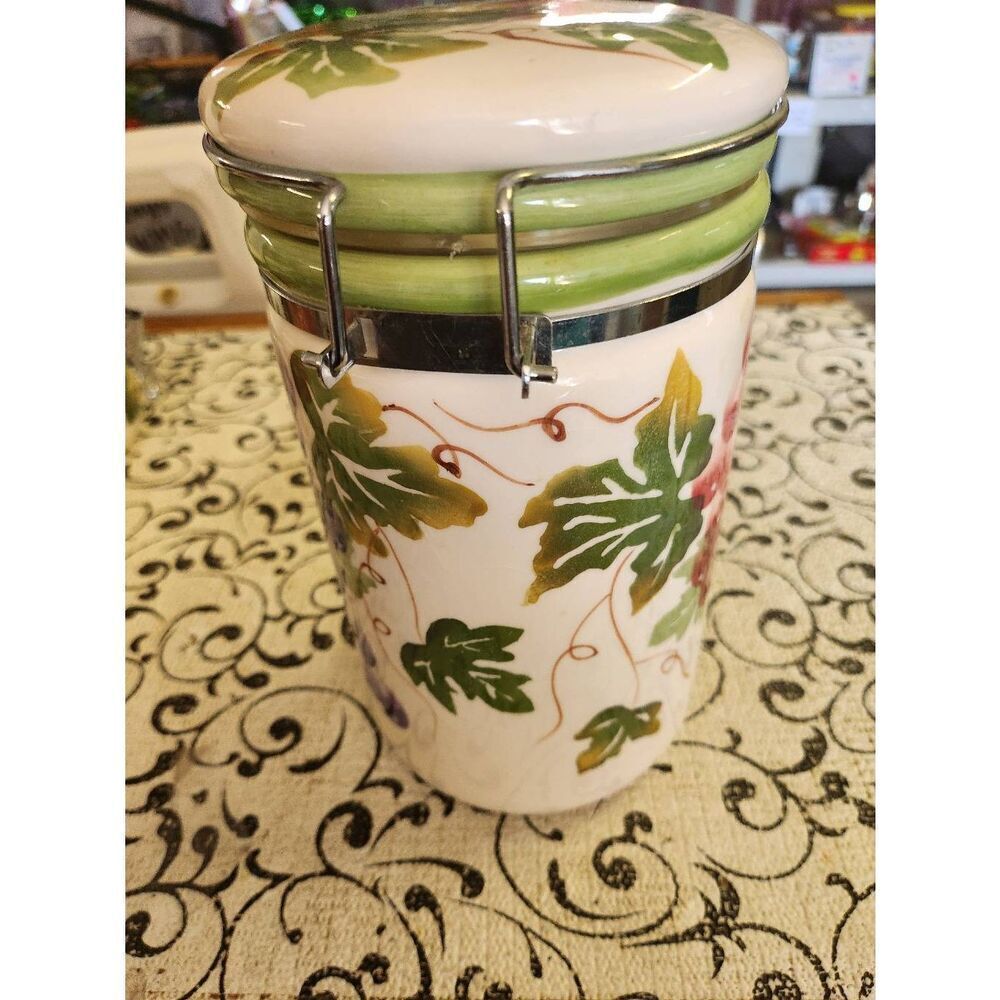 Ceramic Grape Design Canister - Picture 6 of 10
